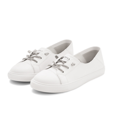 百丽学院风小白鞋女2021春新牛皮革女休闲舒适平底单鞋30983AQ1