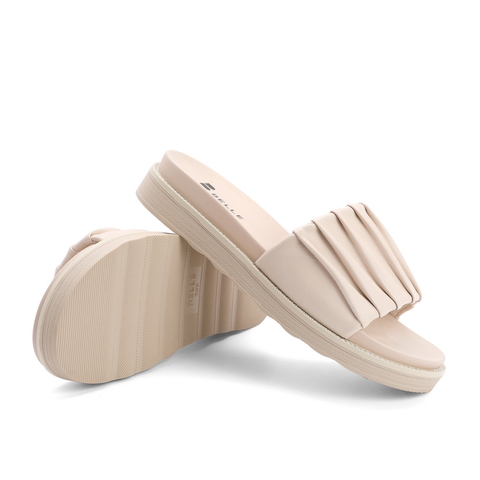 百丽2021商场同款厚底褶皱拖鞋外穿ins潮舒适女21682BT1