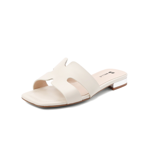 百丽几何拖2021商场同款女低跟休闲法式拖鞋外穿3IID3BT1