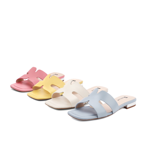 百丽几何拖2021商场同款女低跟休闲法式拖鞋外穿3IID3BT1