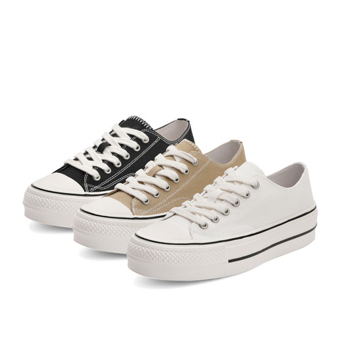 百丽潮搭帆布鞋2021春新商场同款时尚青春低帮休闲鞋W6L1DAM1