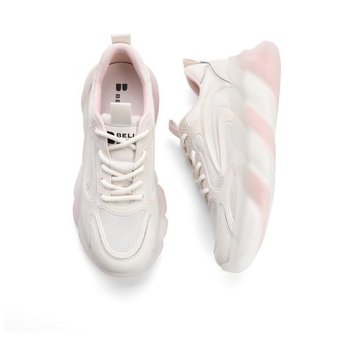 百丽ins潮老爹鞋女2021商场同款撞色网面运动休闲鞋B0307BM1