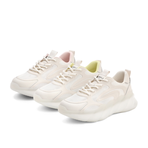 百丽ins潮老爹鞋女2021商场同款撞色网面运动休闲鞋B0307BM1
