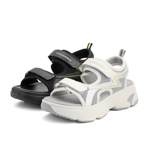 百丽运动风沙滩鞋女2021商场同款魔术贴休闲凉鞋W6Y1DBL1