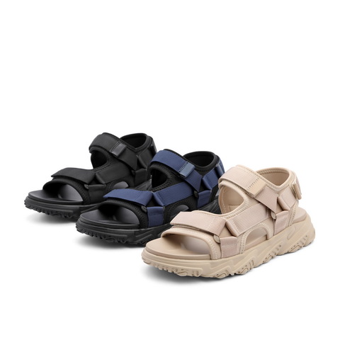 百丽户外凉鞋2021魔术贴休闲沙滩鞋运动凉鞋男式B0338BL1