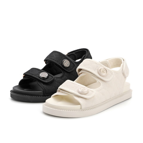 百丽小香风魔术贴休闲凉鞋女2021时尚运动风沙滩凉鞋B0330BL1