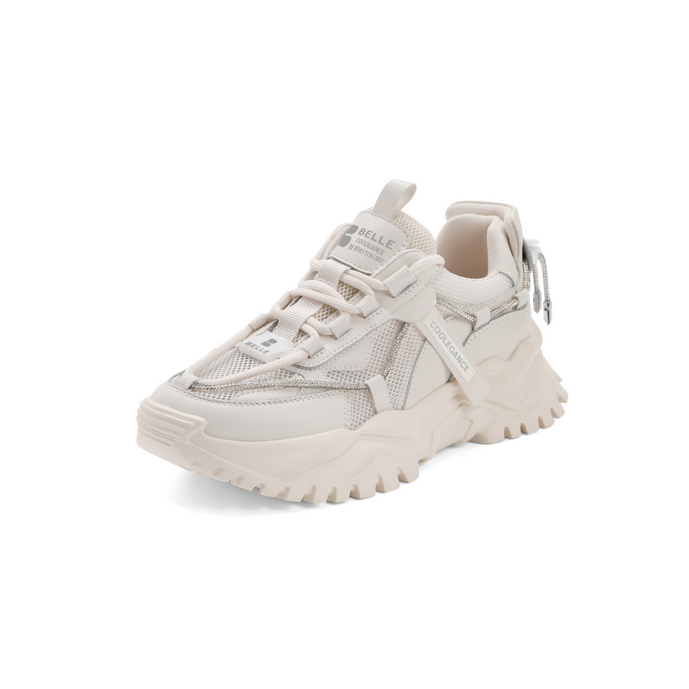 百丽2021女时尚帅气厚底运动风休闲老爹鞋B0342BM1