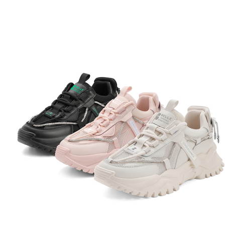 百丽2021女时尚帅气厚底运动风休闲老爹鞋B0342BM1