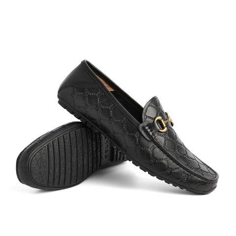 百丽2021牛皮革男套脚舒适时尚复古压花休闲乐福鞋B0310BM1