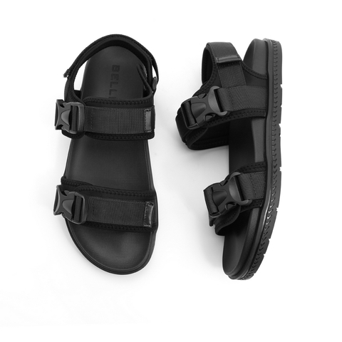 百丽2021男便捷魔术贴休闲沙滩凉鞋外穿B0349BL1