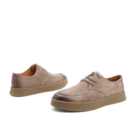 百丽潮搭工装鞋男2021秋新猪皮革时尚英伦风舒适休闲鞋A0524CM1