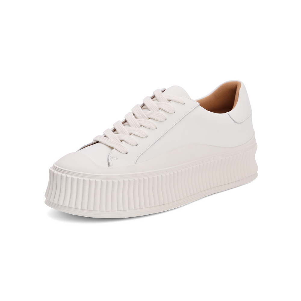 百丽厚底板鞋女2021秋新商场同款潮流饼干底休闲鞋W7X1DCM1