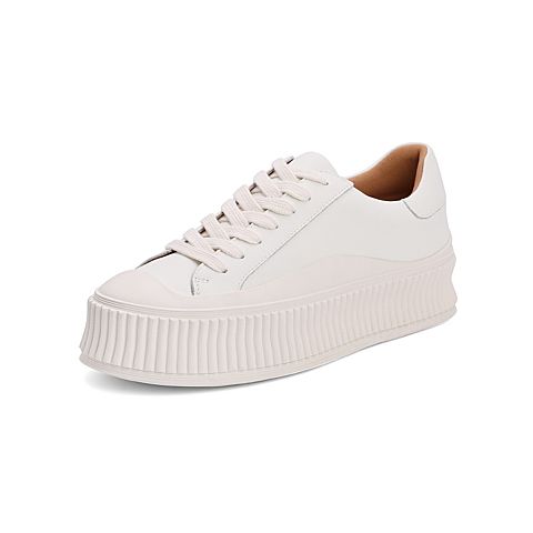 百丽厚底板鞋女2021秋新商场同款潮流饼干底休闲鞋W7X1DCM1