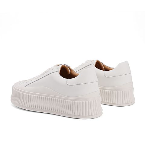 百丽厚底板鞋女2021秋新商场同款潮流饼干底休闲鞋W7X1DCM1