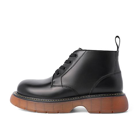 百丽马丁靴女2021秋新款商场同款牛皮革英伦风短靴子W7L1DCD1