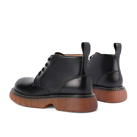 百丽马丁靴女2021秋新款商场同款牛皮革英伦风短靴子W7L1DCD1