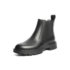百丽切尔西靴女2021冬新款商场同款英伦厚底短靴加绒3UP43DD1