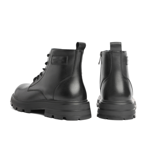 百丽时尚马丁靴男2021冬新牛皮革潮流高帮休闲短靴A0594DD1