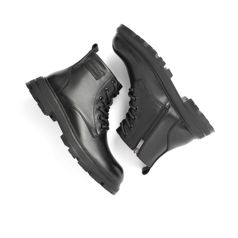 百丽时尚马丁靴男2021冬新牛皮革潮流高帮休闲短靴A0594DD1