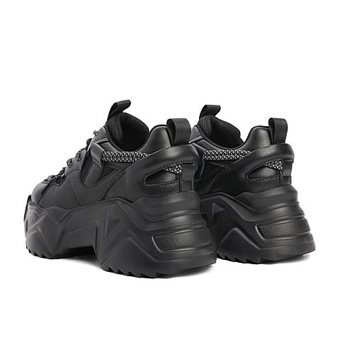 百丽老爹鞋女2021秋新款拼接厚底潮酷运动风休闲鞋B0634CM1