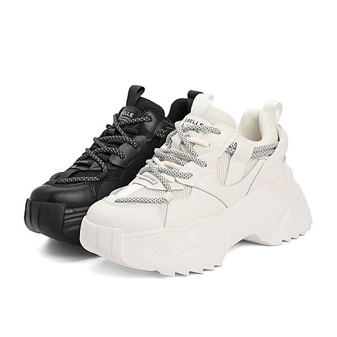 百丽老爹鞋女2021秋新款拼接厚底潮酷运动风休闲鞋B0634CM1