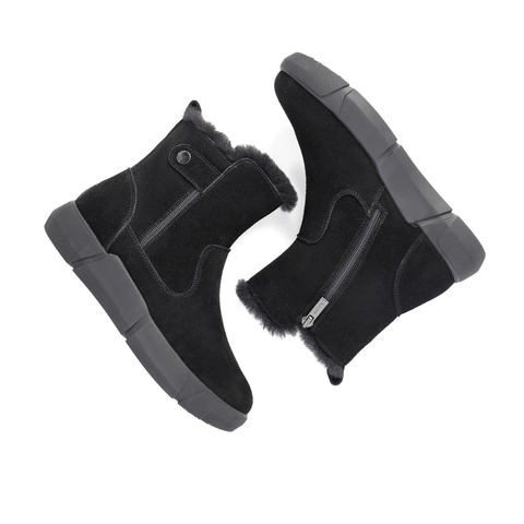 百丽保暖雪地靴女2021冬新商场同款时尚加厚短靴加绒X1Y1DDD1