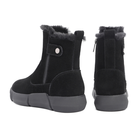 百丽保暖雪地靴女2021冬新商场同款时尚加厚短靴加绒X1Y1DDD1