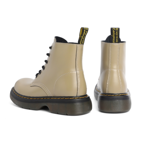 百丽马丁靴女2021冬新商场同款英伦风气质厚底短靴加绒X2E1DDD1