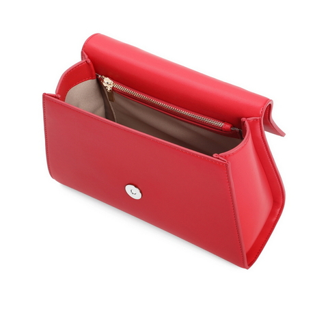 百丽时尚红色婚包女2021秋新实用手提单肩斜挎包X5821CX1