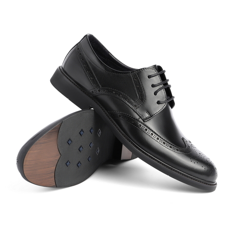 百丽布洛克商务皮鞋男2022秋季新款雕花牛皮内增高新郎鞋89183AM1