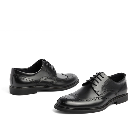 百丽布洛克商务皮鞋男2022秋季新款雕花牛皮内增高新郎鞋89183AM1