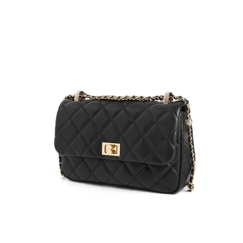 百丽时尚菱格小方包女2022春新商场同款斜挎绗缝包X5931AX2