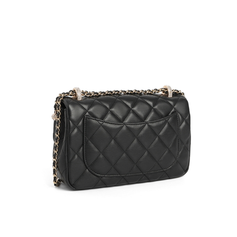 百丽时尚菱格小方包女2022春新商场同款斜挎绗缝包X5931AX2