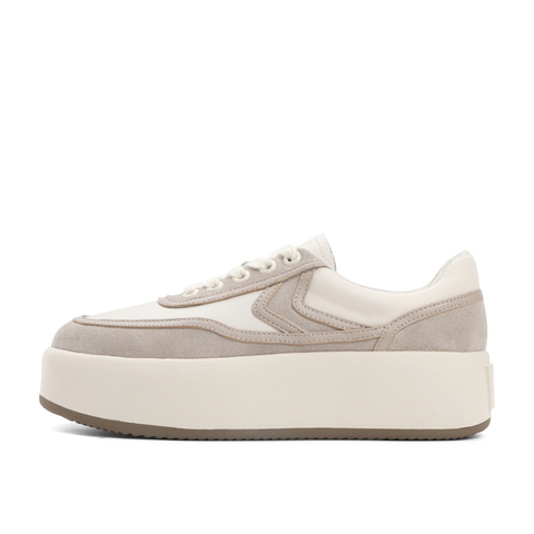 百丽时尚帆布鞋女2022春新休闲厚底撞色小白鞋3SNB3AM2