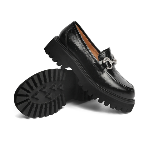 百丽厚底时尚乐福鞋女2022春新牛皮革英伦JK小皮鞋3HHC1AA2