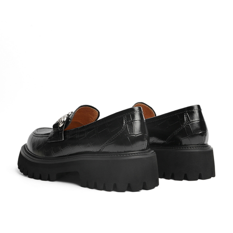 百丽厚底时尚乐福鞋女2022春新牛皮革英伦JK小皮鞋3HHC1AA2