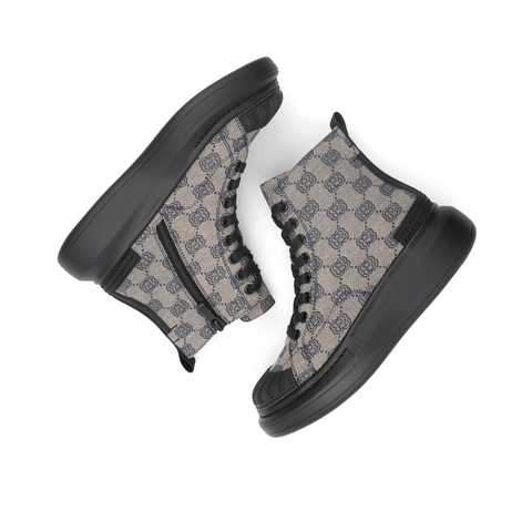 百丽潮酷时装靴女2022春新商场同款厚底复古花纹短靴3ZTB8AD2