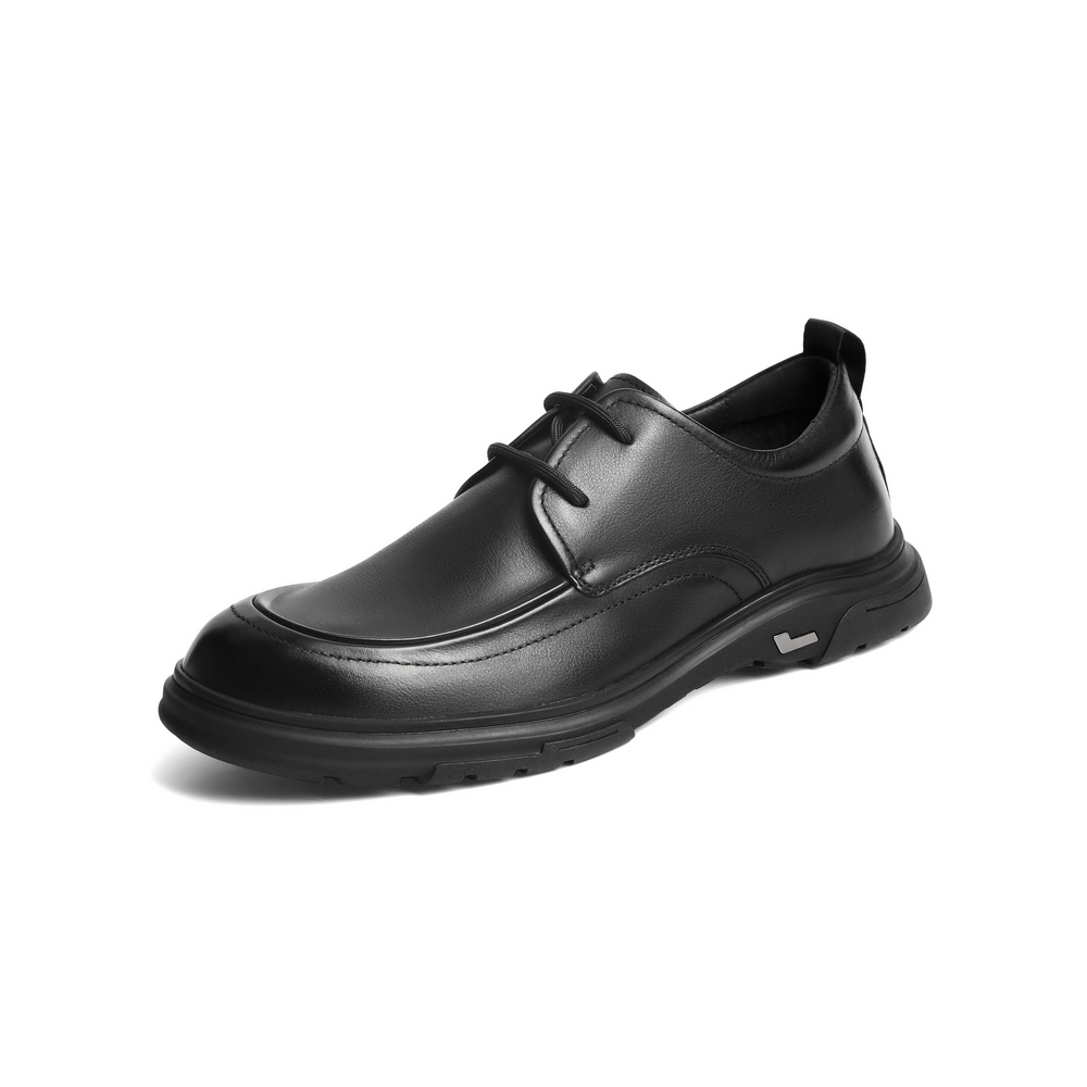 百丽时尚商务皮鞋男2022春新牛皮舒适系带休闲皮鞋A0657AM2