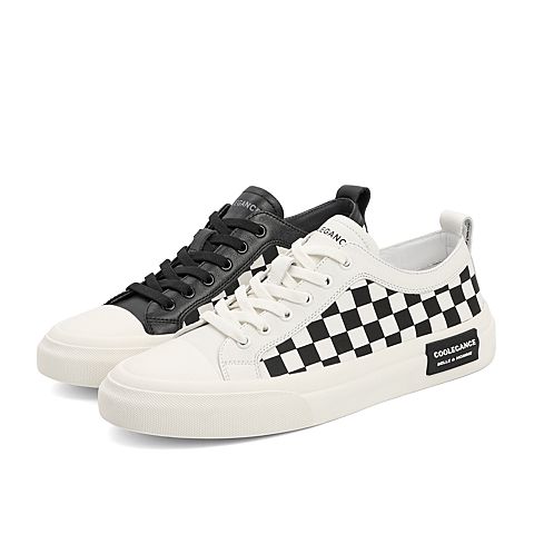 百丽时尚撞色板鞋男2022春新商场同款棋盘格休闲板鞋7MX01AM2