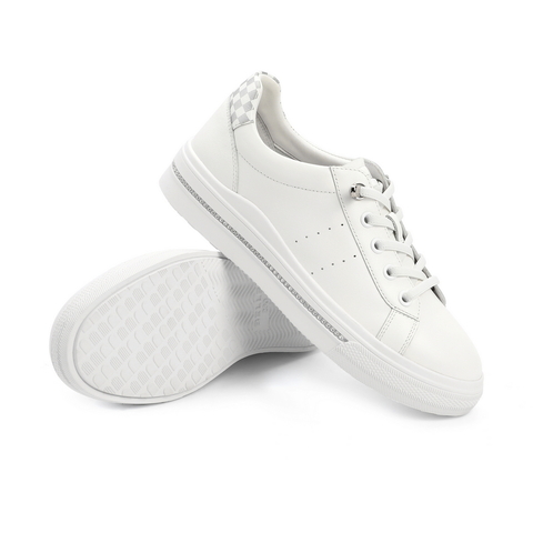 百丽舒适板鞋女2022春新商场同款牛皮革休闲小白鞋X7A1DAM2