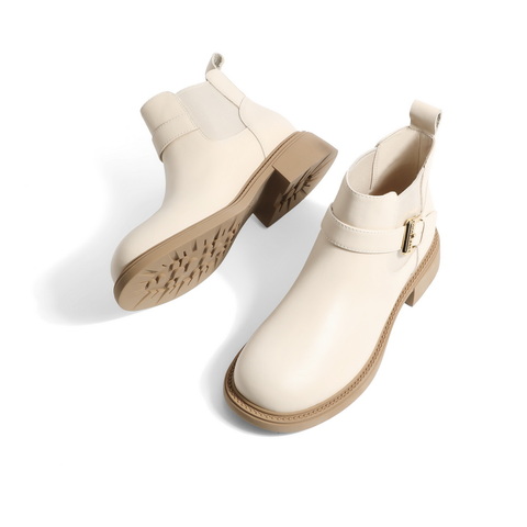 百丽皮带装饰切尔西靴女2022冬新商场同款秀气短靴Y5P1DDD2