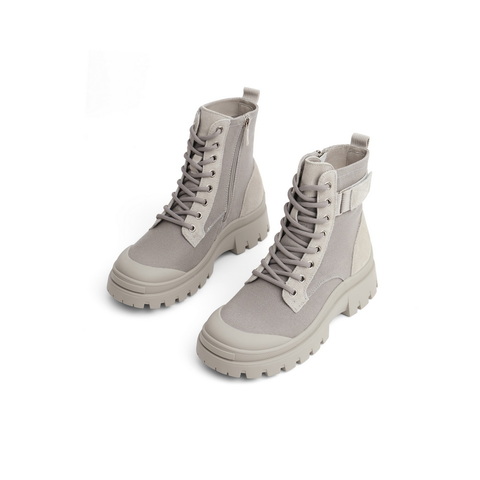 百丽防护条工装靴女2022冬新商场同款耐磨复古沙漠靴Y6F1DDD2