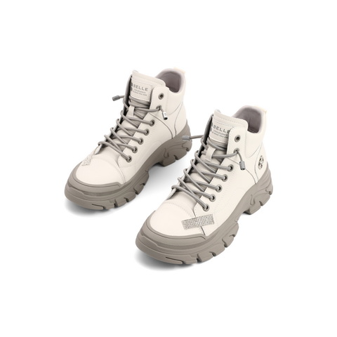 百丽复古工装靴女2022冬新商场同款齿轮厚底短靴Y6P1DDD2