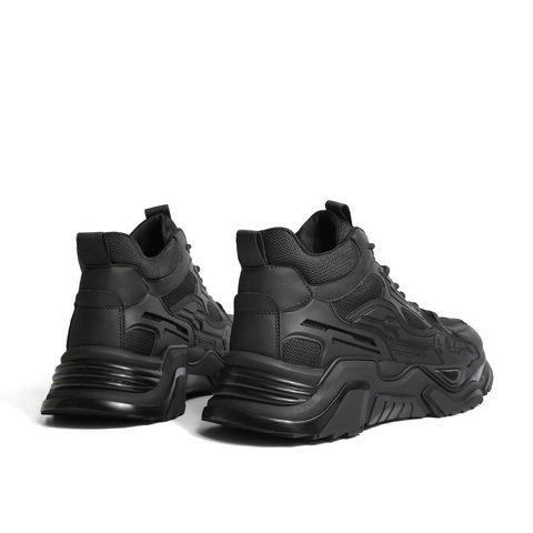 百丽机能风老爹鞋男款2022冬新潮酷厚底休闲运动鞋加绒A0939DD2