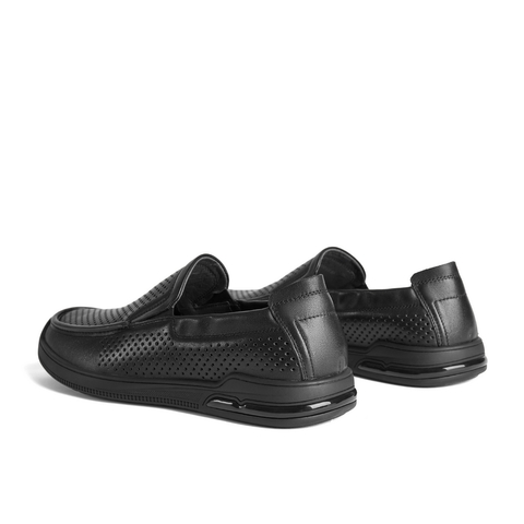 百丽套脚休闲皮鞋男2022夏新牛皮革打孔透气一脚蹬商务鞋A1102BM2