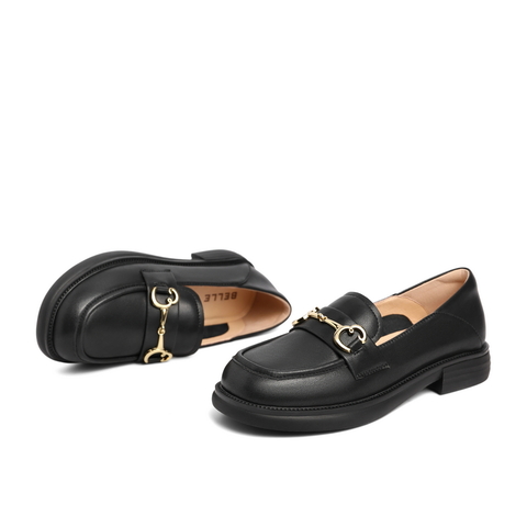 百丽简约乐福鞋2022春新舒适通勤百搭单鞋B1270AA2