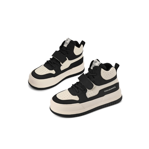 百丽厚底高帮鞋女2023春新商场同款撞色板鞋Y8S1DAM3