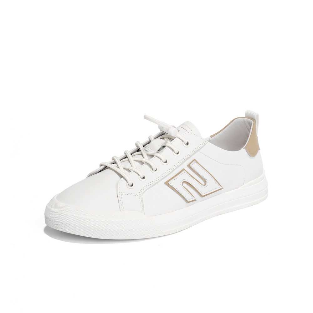 百丽跑道设计小白鞋男2023夏新商场同款牛皮革撞色板鞋7XG01BM3