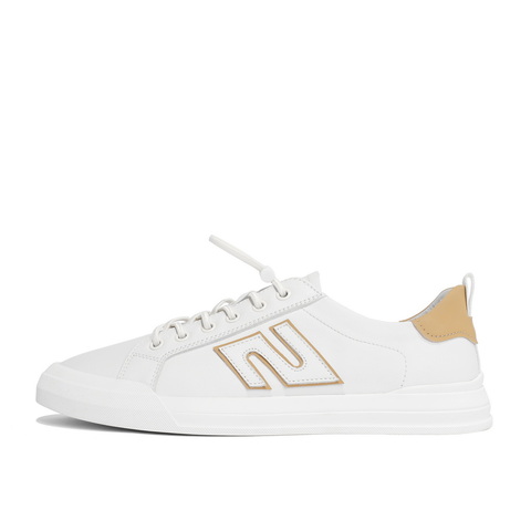 百丽跑道设计小白鞋男2023夏新商场同款牛皮革撞色板鞋7XG01BM3