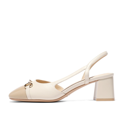 百丽小香风通勤凉鞋女2023夏新商场同款马衔扣包头凉鞋Z4K1DBH3